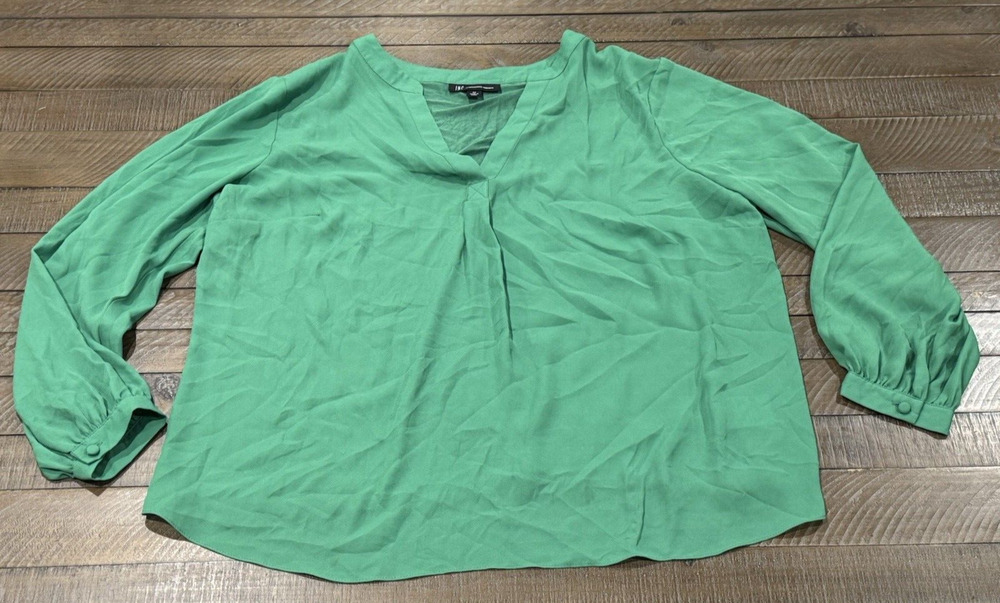 INC International Concepts Kelly Green Blouse - Size 2X